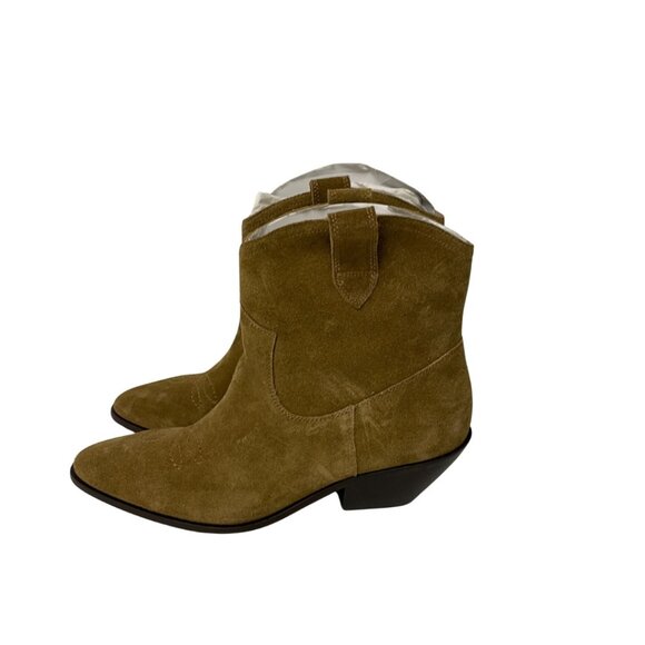 Boden Womens Suede Western Ankle Boot Brown EU 39 US 8 Pull On Pointed Toe A1462 - Picture 4 of 11